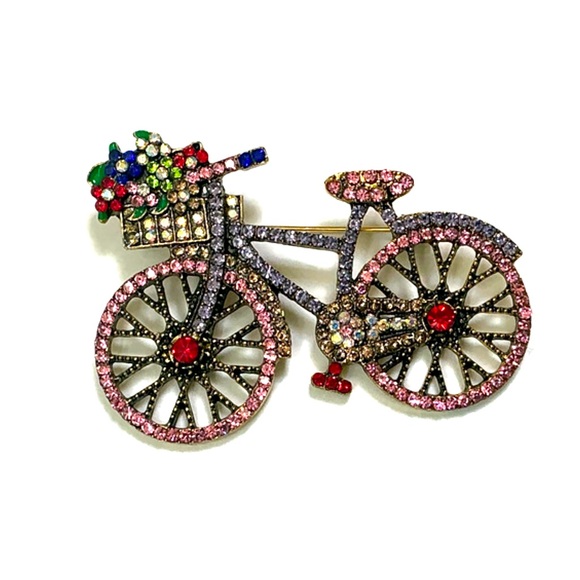 Jewelry - Pink and Purple Bicycle Brooch